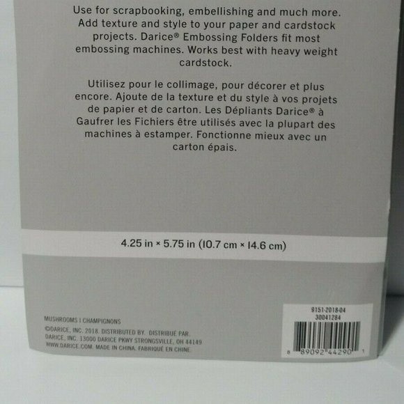 Darice Embossing Folder Mushrooms Scrapbook Paper Crafts Card Making - Picture 5 of 6